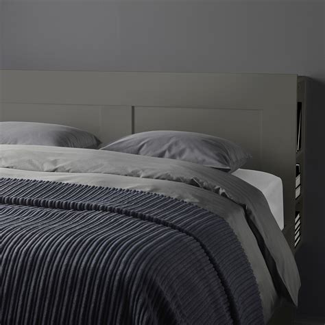 BRIMNES Bed frame with storage & headboard, black, 459. . Ikea headboard queen